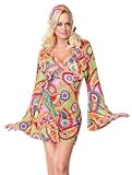 Sexy Adult Womens Hippie Gogo Retro Dress Outfit