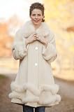 Womens Gillian Cashmere-Blend Coat with Fox Fur Trim