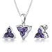 Ultimate Perfection: 10.75 carat Tri Flower Cut Alexandrite Pendant Earring Set in Sterling Silver