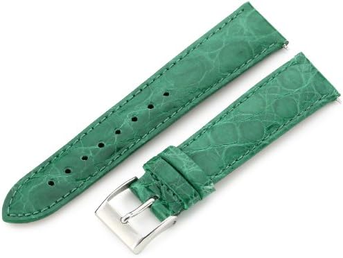 Artisan of Italy CITQR100-2118LR Women's Fashion Quick-Release Padded Crocodile 18mm Emerald Watch Strap