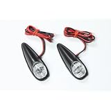 Small  Mini Turn Signals - Clear Lenses, Black Base - Amber LED - Universal... by LuckyBike