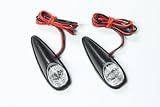 Small/ Mini Turn Signals - Clear Lenses, Black Base - Amber LED - Universal Motorcycle Lights - Honda CBR 600rr 1000rr, Suzuki GSXR 600 750 1000, Yamaha YZF R1 R6, Kawasaki Ninja ZX6r ZX9r ZX10r ZX12r ZX14