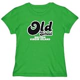 T-Shirt Womens Green  Old School British Virgin Island  ulo no encontrado