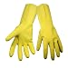 Global Glove 150FE Flock Lined Latex Economy Grade Glove, Chemical Resistant, Large, Yellow (Case of 144)