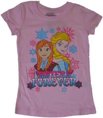Authentic Disney Frozen Sisters Forever Girls Textured T-shirt (Large 12/14)