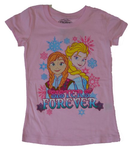 Authentic Disney Frozen Sisters Forever Girls Textured T-shirt (Large 12/14)