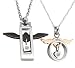 Stainless Steel Angel Wings Couple Necklaces 20" And 18"-SN3272