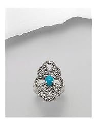 Marcasite Ring In 92.5 Sterling Silver