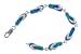 Sterling Silver Blue Opal Inlay Flip Flop Link Bracelet