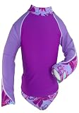 Shoreline UV Sun Protective Girls 2 Piece Set: Long Sleeve Top & Bikini Bottom (UPF 50+)
