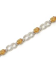 10kt Yellow Gold Oval Citrine and Diamond Bracelet