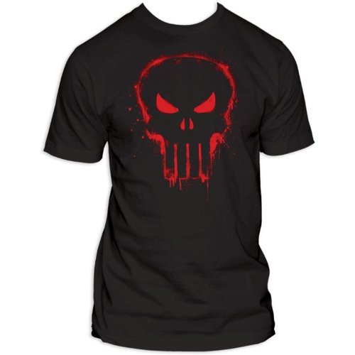  Men's Marvel Comics The Punisher Red Logo Fitted Jersey T-shirt