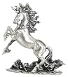 Soaring Unicorn Figurine with Crystals - Pewter - 4'' Height