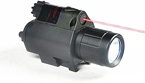 Ubest 650nm Tactical LED Flashlight with Red Laser Combo Hunting Sight Scope Switch Button For Rifle Pistol Gun Airsoft Shot UJGSDR (Red Laser Sight-UJGSDR)