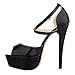Zbeibei Womens Peep Toe Strappy Platform Stiletto Ladies High Heel Sandal