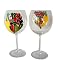 ArtisanStreet's Caliente Large Wine Goblets. Set of 2 Glasses. Hand Painted with Chili Peppers on Clear Crystal. Signed by Artisan
