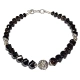 Smokey Quartz Gemstone Necklace with Sterling Silver 18.5 inches