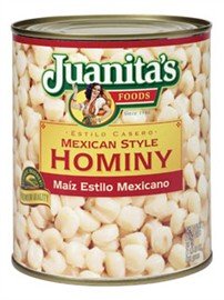 Juanita's Mexican Style White Hominy, Num. 10 can
