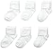 Stride Rite Girls' 6 Pack Solid Turn Cuff Socks