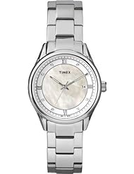 Timex Weekender Mother of Pearl Dial Stainless Steel Ladies Watch T2P147