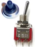 Miniature Off/On/Off Switch WATERPROOF w/ Silicone Boot 5A/120V AC 2A/250V AC