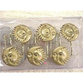Solar Moons & Stars Moonstruck Shower Curtain Hooks