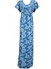 House Kaftan Blue Floral Printed Caftan Lounger Boho Maxi Dress Xl, Gift for Mom