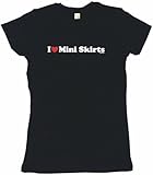 I Heart (Love) Mini Skirts Women's Tee Shirt XL-White-Regular Fit
