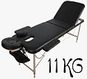 Table de Massage - Alu - seulement 11kg, pliante Confort, beaucoup d'accessoires, 3z, noir