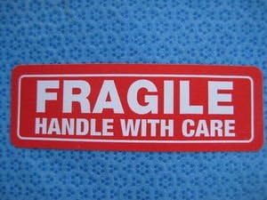 1000 1 x 3 Fragile Handle with Care labels