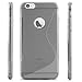 iPhone 6 Case - LK S Shape Slim TPU Gel Rubber Soft Skin Silicone Case Cover for iPhone 6 (4.7inch) + Stylus Pen (TPU - Grey)
