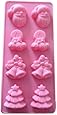 Allforhome(TM) 8 Cavity Christmas Tree Father Christmas Bells Silicone Baking Cake Mold Candle Soap DIY Mold Bakeware