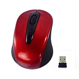 Red 2.4G Wireless Optical Mouse Set with Dpi Switch Red up to 30 Feet w/Nano receiver (800-1201 DPI)