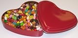 Gourmet Food : Scott's Cakes Assorted Mix Jelly Belly Jelly Beans in a Heart Shape Tin