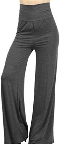 Vixen Clubwear Womens Plus Size Fold Over Stretch Palazzo Pants Gray (1X/2X)