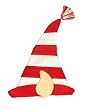 17" Red and White Striped Christmas Elf Hat with Ears - Adult Size