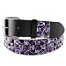 LEATHER BLACK PURPLE STUDDED SNAP BELT WITH DETACHABLE BUCKLE