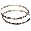 Sterling Silver Bangle Bracelets Pair Handcrafted Jewelry 2.6 inches (ban150)