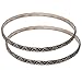 Sterling Silver Bangle Bracelets Pair Handcrafted Jewelry 2.6 inches (ban150)