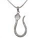 Snake Pendant with Chain Sterling Silver Jewelry Size 2.5 inches