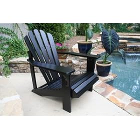 Black Painted Cedar Adirondack Chair by 
