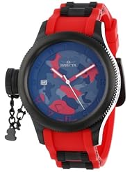 Invicta Womens 11357 Russian Diver Red Camouflage Dial Red Polyurethane Watch