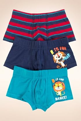 3 Pack - Younger Boys' Cotton Rich Assorted Trunks