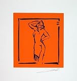 HOT STUFF – LIGHT ORANGE – HAND SIGNED OPEN SERIGRAPH BY ALFRED GOCKEL. SIZE 8.48 INCHES WIDTH BY 9.42 INCHES HEIGHT. HIGH QUALITY ART POSTER PRINT
