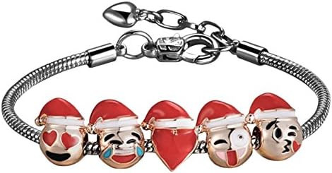Bella Emoji Charms Bracelet 18K Gold Plated Enamel Emoji Faces for Christmas Designed Comes with Gift Box