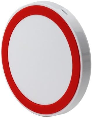 Geerkercity® Small Qi Enabled Wireless Charger Inductive Charging Pad Station for All Qi Standard Compatible Devices Including Nokia, Google, Nexus, LG, HTC Smartphones and iPhone 5s 4s 6 6Plus Samsung Galaxy S5 S4 S3 NOTE 2 NOTE 3 NOTE 4 with Receivers (AC Adapter Excluded. Micro USB Cable Included) (Red)
