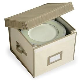 <b>Dinner Plate Storage Chest - Natural & Khaki by Richards Homewares</b>