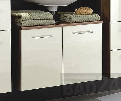 Waschbeckenunterschrank 2türig Nautilus-creme/nußbaum