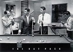 Rat Pack Shooting Pool Poster Framed