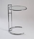 ITALMODERN Eilert Gray Side Table, Clear/Chrome, 20.08 W x 20.08 D x 25.87 H